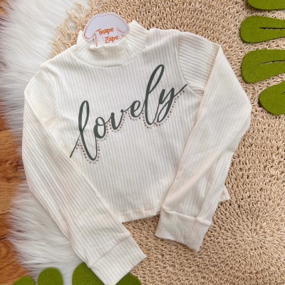 Conj. Blusa Cacharréu Lovely e Short Saia - Off White e Verde Musgo